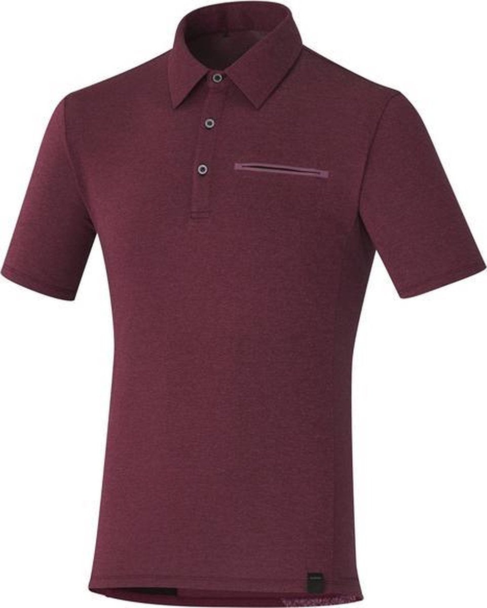 Shimano Sportshirt Transit Heren Polyester Bordeaux Maat M