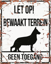 D&D Waakbord / Warning sign square german s. n Wit 20x25cm