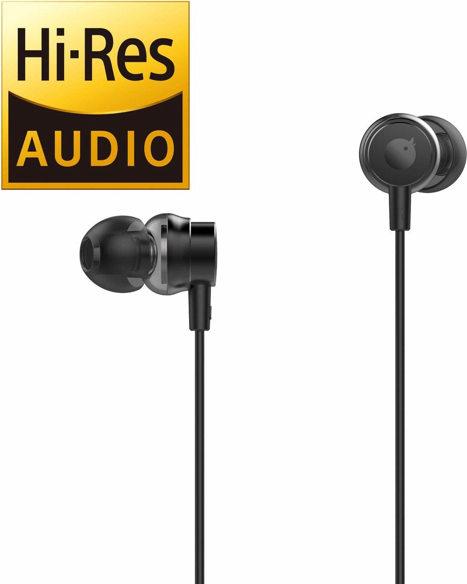 Tuddrom H2 Zwart - Hi-Res In Ear Oordopjes met Microfoon - Dual High Quality Dynamic Drivers - 2 Jaar Garantie