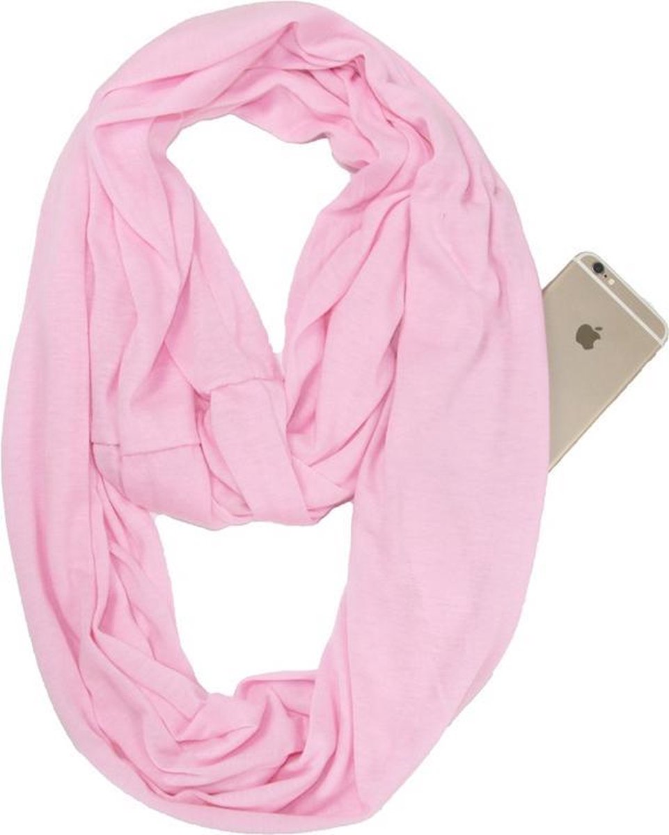 HBKS Sjaal met Zakken - Met Ritssluiting - Sjaal Dames Winter - Sjaals Heren - Roze
