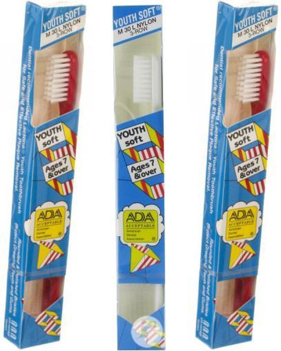 Lactona M30 L Junior tandenborstel - Soft -voordeelset 3 Stuks!! Verschillende kleuren.