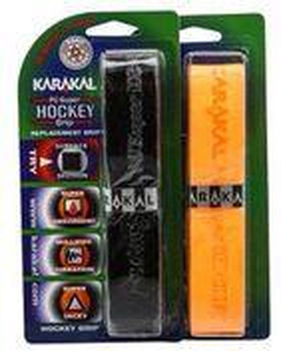 karakal grips - 2 stuks - zwart en oranje