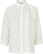 Mooie witte blouse met driekwart mouw - Alexis - Modstrom