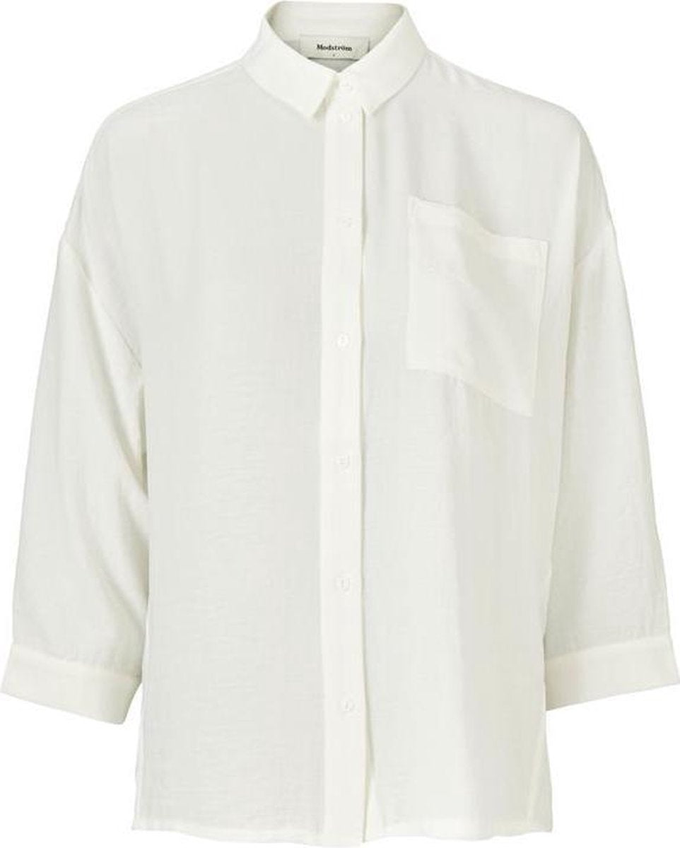 Mooie witte blouse met driekwart mouw - Alexis - Modstrom
