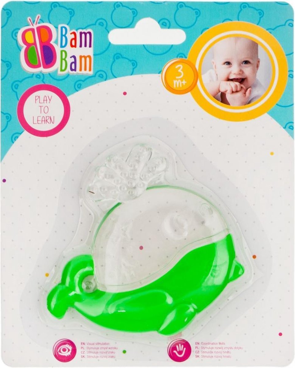 Bam Bam koelbijtring - Baby - Walvis - gevuld met watergel