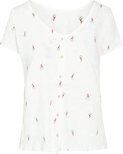 Cassis - Katoenen T-shirt met fietsmotief - Ecru