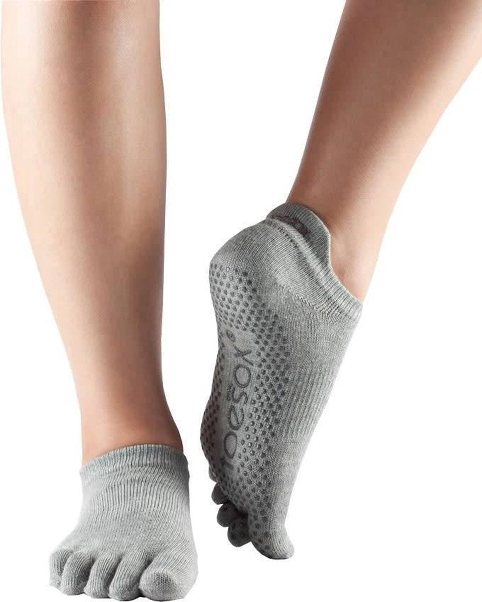 Toesox Low Rise Full Toe Grip Teensokken Grijs