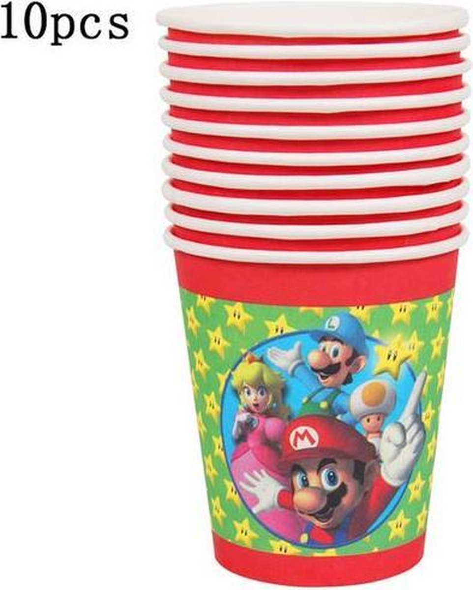 10 stuks kartonnen bekers Mario