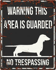 D&D Waakbord / Warning sign square dachshund gb Zwart 20x25cm
