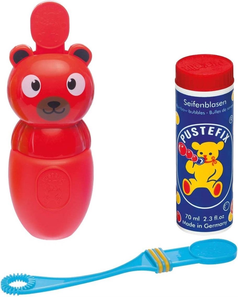 Pustefix Bellenblaasset Bubble-friends Beer 70 Ml Rood