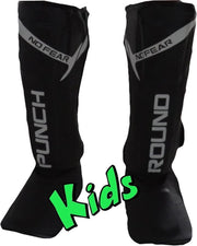 Punch Round Kids NoFear Kickboks Scheenbeschermers Zwart Wit Kies uw maat: Kids - 8 Jaar