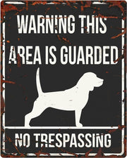 D&D Waakbord / Warning sign square beagle gb Zwart 20x25cm