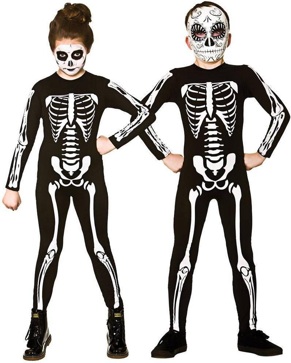 E-Carnavalskleding.nl: 140cm - e-Carnavalskleding.nl Skeleton geraamte pak