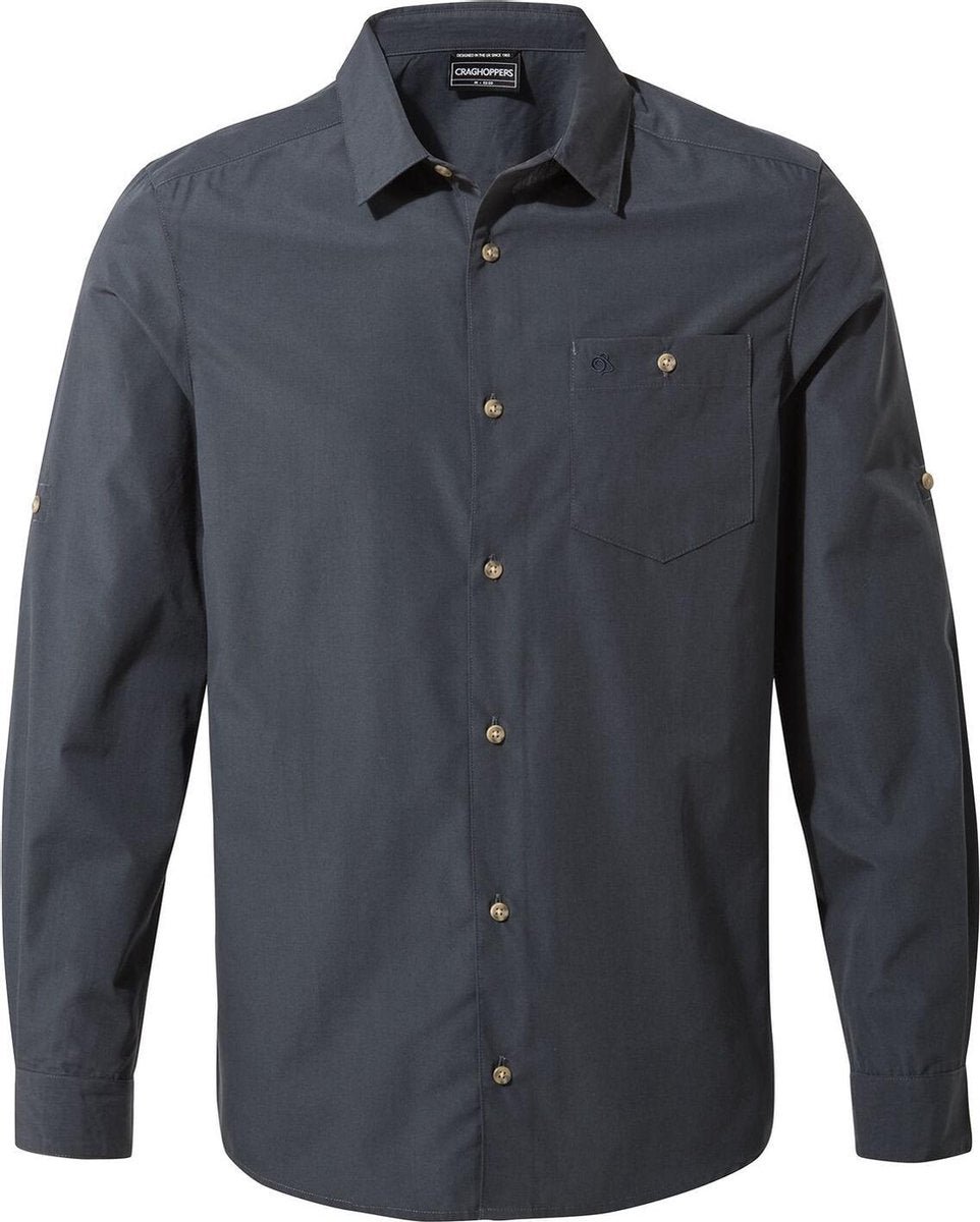 Craghoppers - UV Overhemd voor heren - Longsleeve - Kiwi Ridge - Staalblauw - maat XL