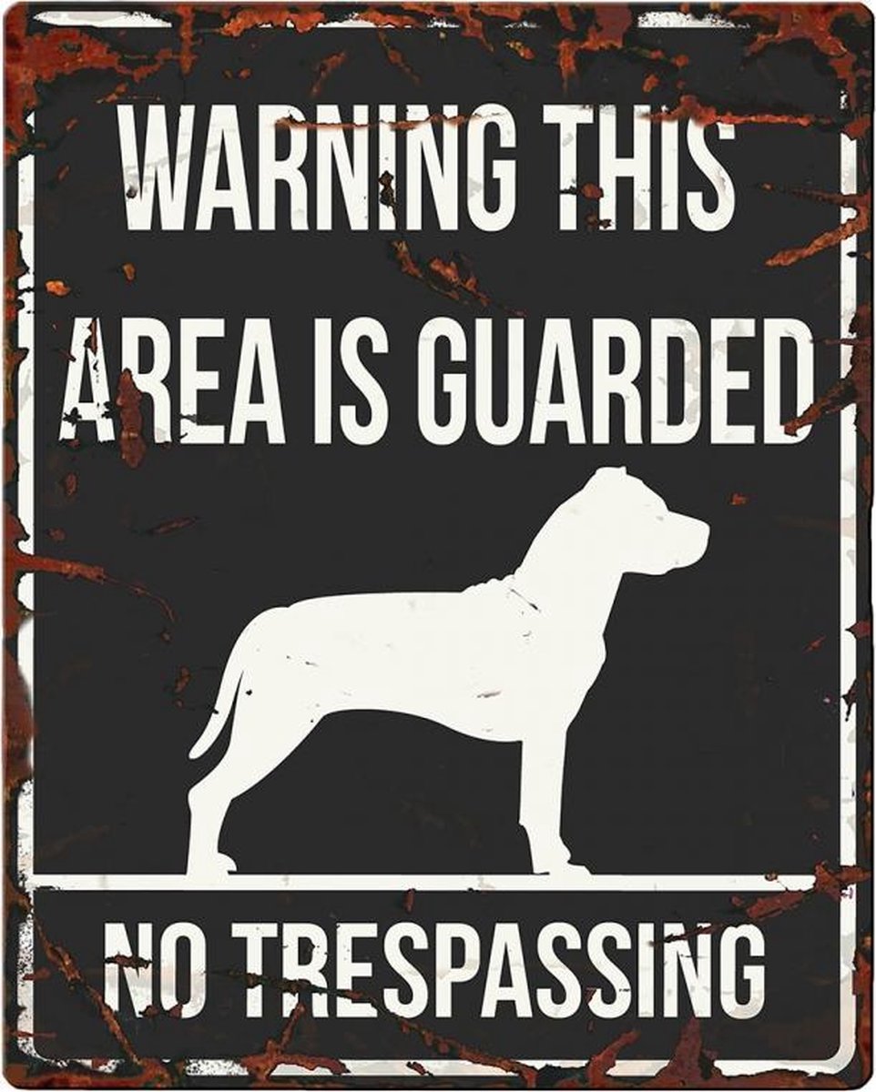 D&D Waakbord / Warning sign square stafford gb Zwart 20x25cm