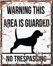 D&D Waakbord / Warning sign square beagle gb Wit 20x25cm
