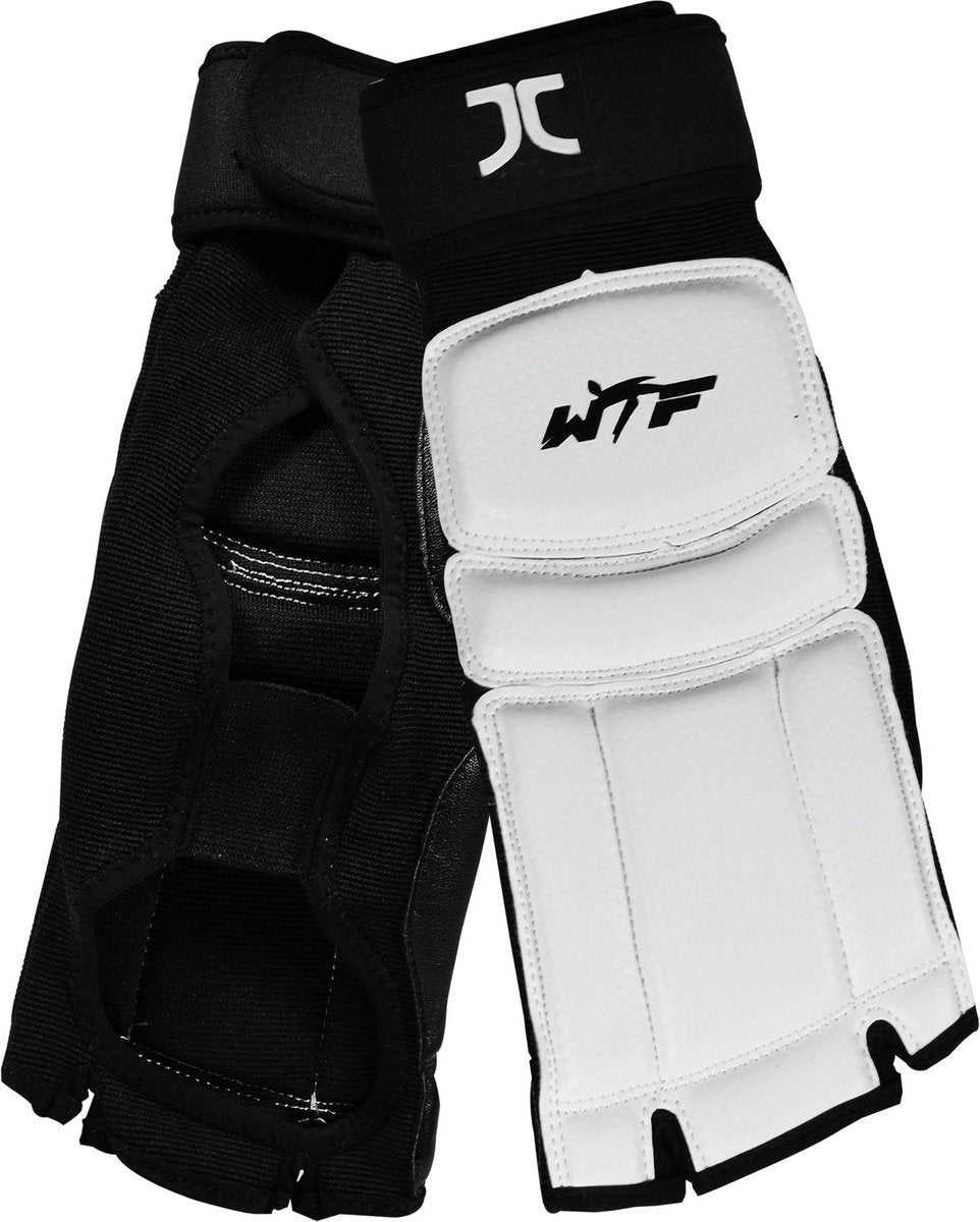 Taekwondo-voetbeschermers JCalicu-Club | WT-approved | wit - Product Kleur: Zwart / Wit / Product Maat: L
