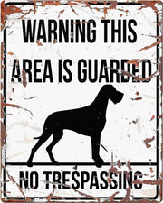 D&D Waakbord / Warning sign square danish dog gb Wit 20x25cm