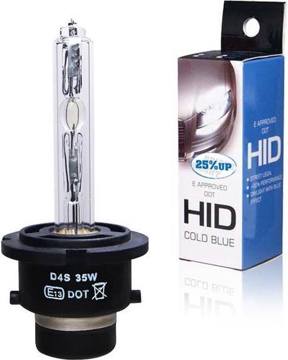 Blanco HID-Xenon lamp D4S 5000K 25% UP + E-Keur