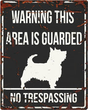 D&D Waakbord / Warning sign square terrier gb Zwart 20x25cm