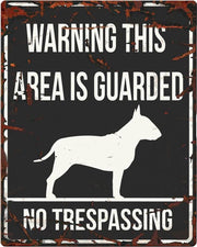 D&D Waakbord / Warning sign square bull terrier gb Zwart 20x25cm