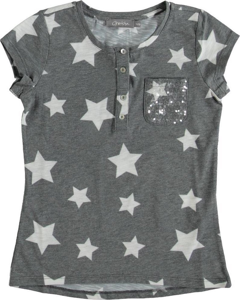 Geisha zacht grijs t-shirt meisje - maat 128