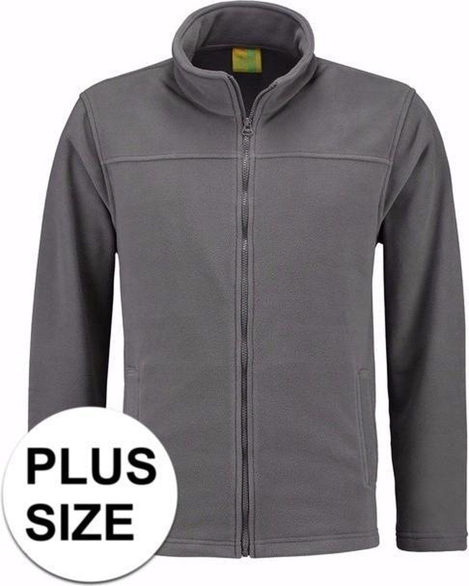 Grote maten grijs fleece vest met rits voor volwassenen 3XL (46/58)