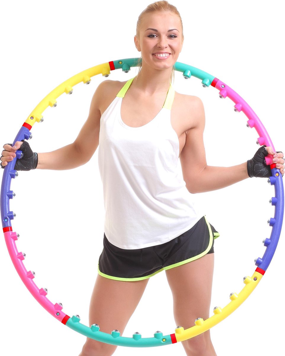 Fitness hoepel – Massage hoelahoep - hoelahoep – fitness hoelahoep – verzwaarde hoepel – sport hoepel – vetverbranding – gymnastiek – fitness – multicolour