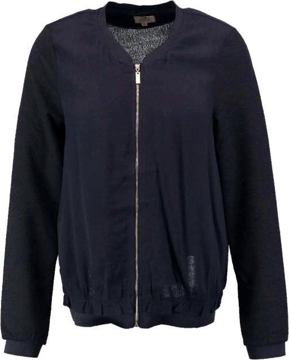 Garcia donkerblauw bomber jasje vestje materiaalmix - Maat XS
