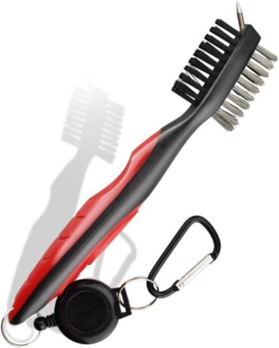 Firsttee - LUXE Schoonmaakborstel golfclub - Staal borstel - Schoonmaak Brush - Cleaner - Golf accessoires - Cadeau - Golfballen - Golftrainingsmateriaal - Sport - Training - Golfset - Trolley - Tees - Golftas