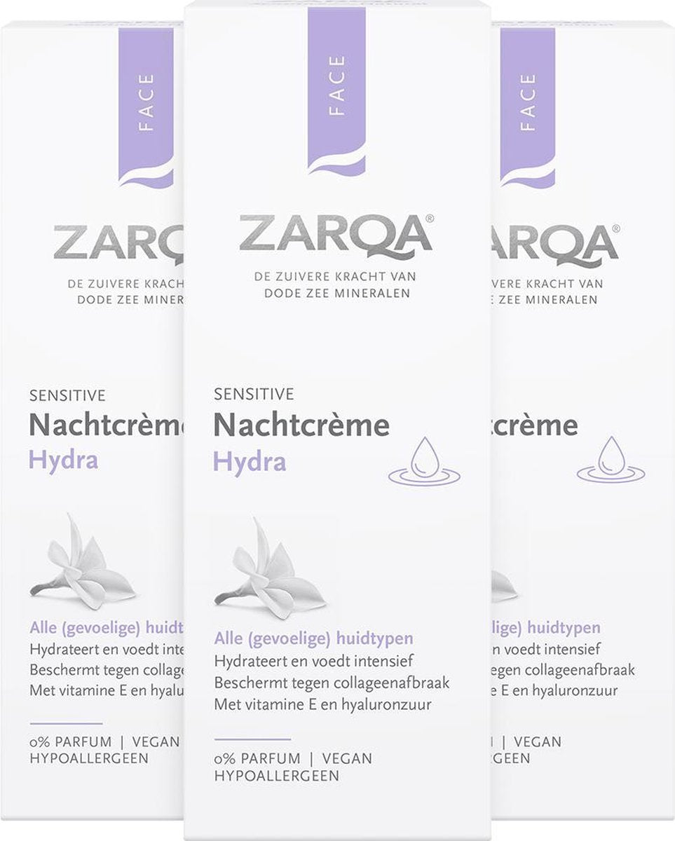 3x Zarqa Nachtcreme Hydra 50 ml