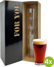 4x Bierglas Oslo 28cl Cadeauset | Onbreekbare kunststof / plastic drinkglazen