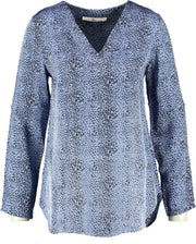 Aaiko blauw shiny blouse shirt viscose - Maat S