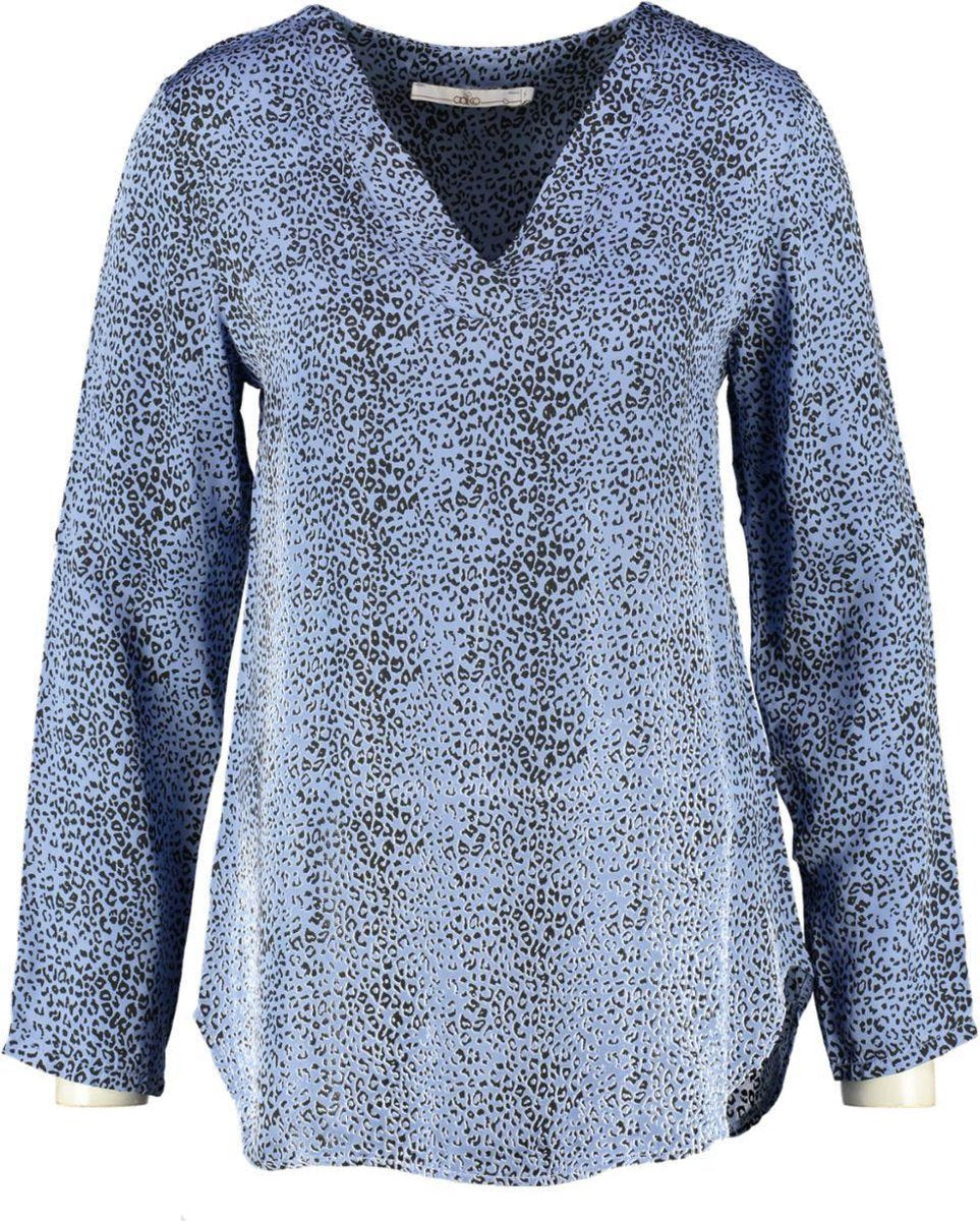 Aaiko blauw shiny blouse shirt viscose - Maat S