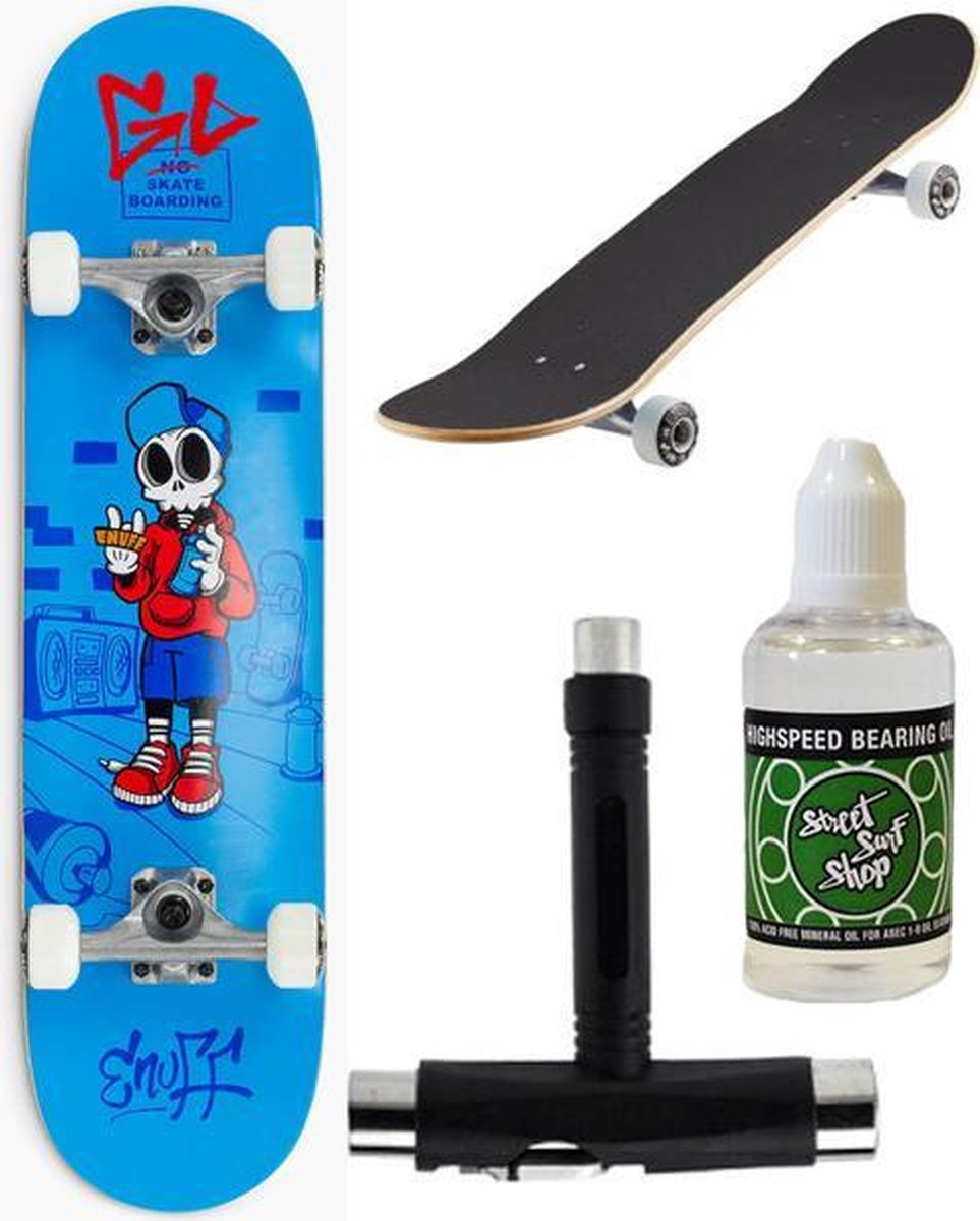 Enuff Skateboard + Onderhoudspakket - Skully Blue