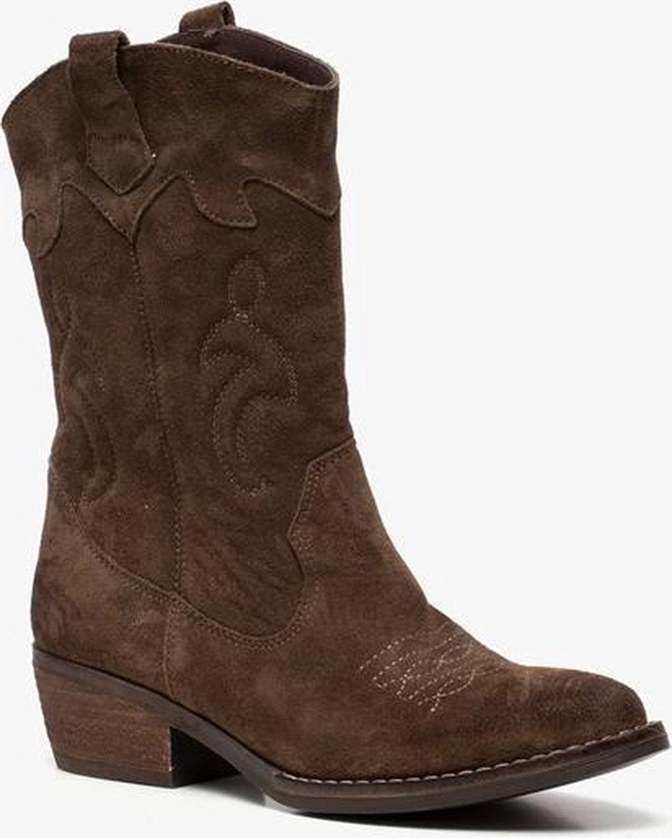 TwoDay suede dames cowboy western laarzen - Groen - Maat 36