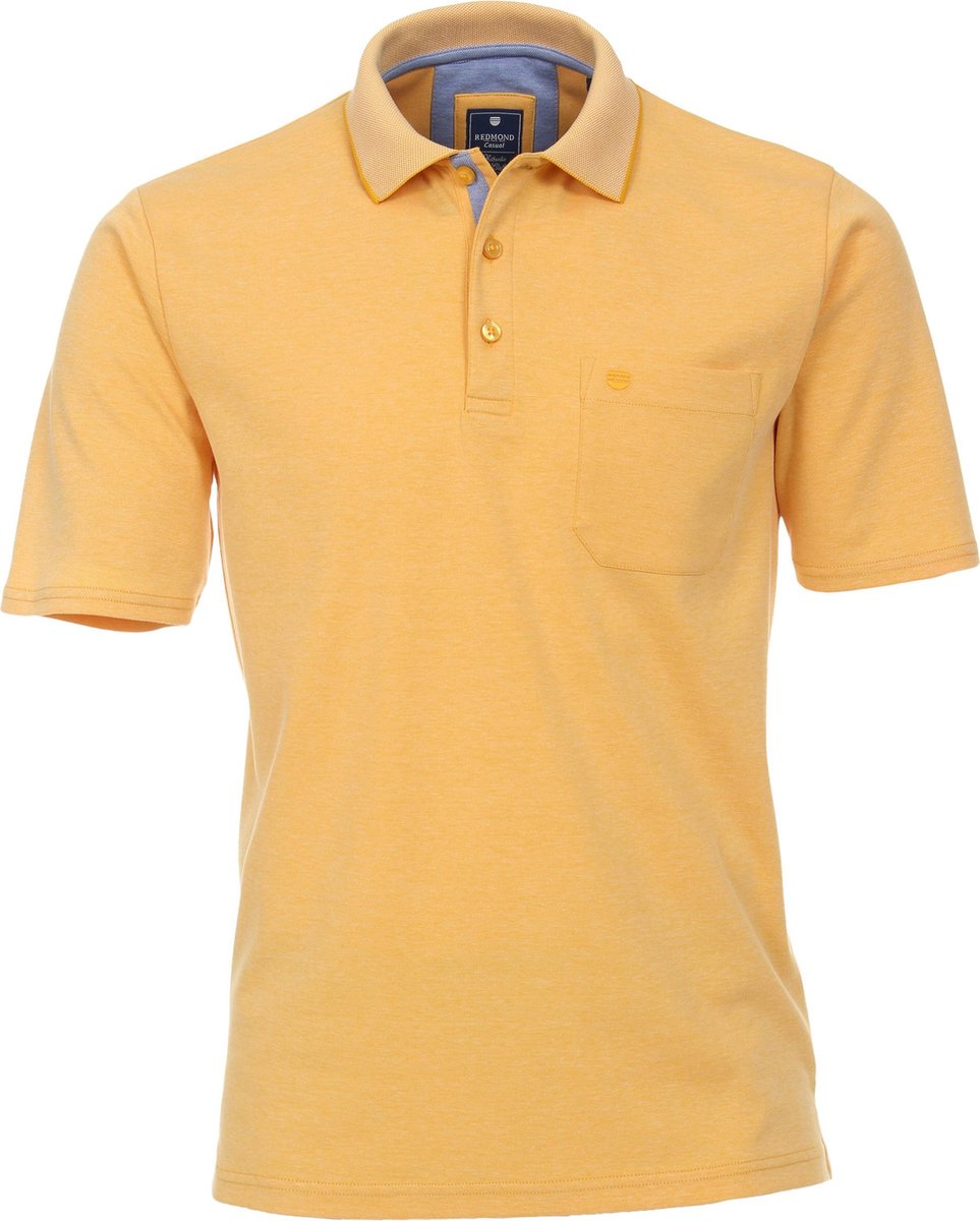 Redmond regular fit poloshirt - geel melange -  Maat: 5XL