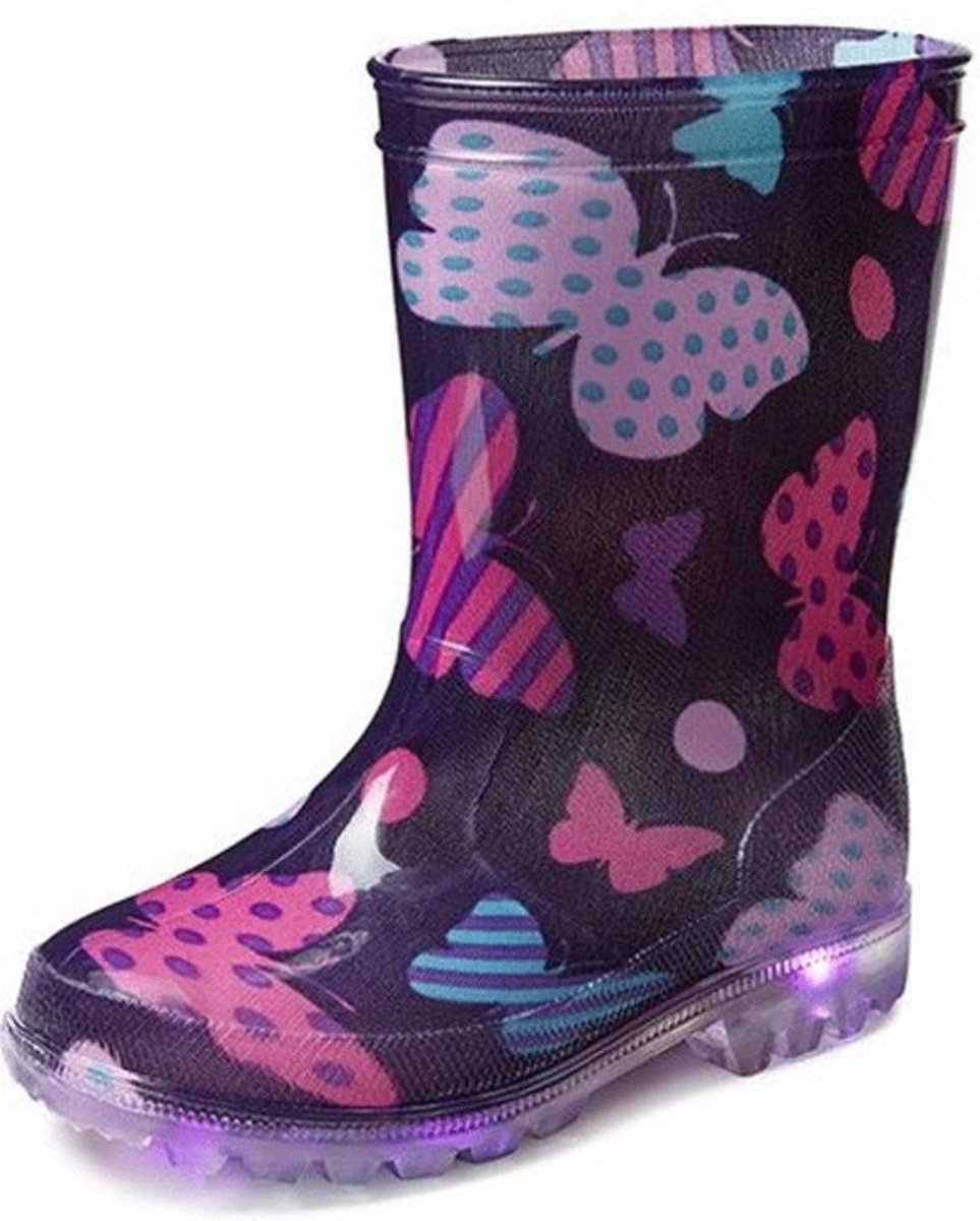 Gevavi Boots Mila Regenlaarzen Kids - LED-lampjes - Paars maat 28