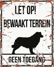 D&D Waakbord / Warning sign square collie n Wit 20x25cm