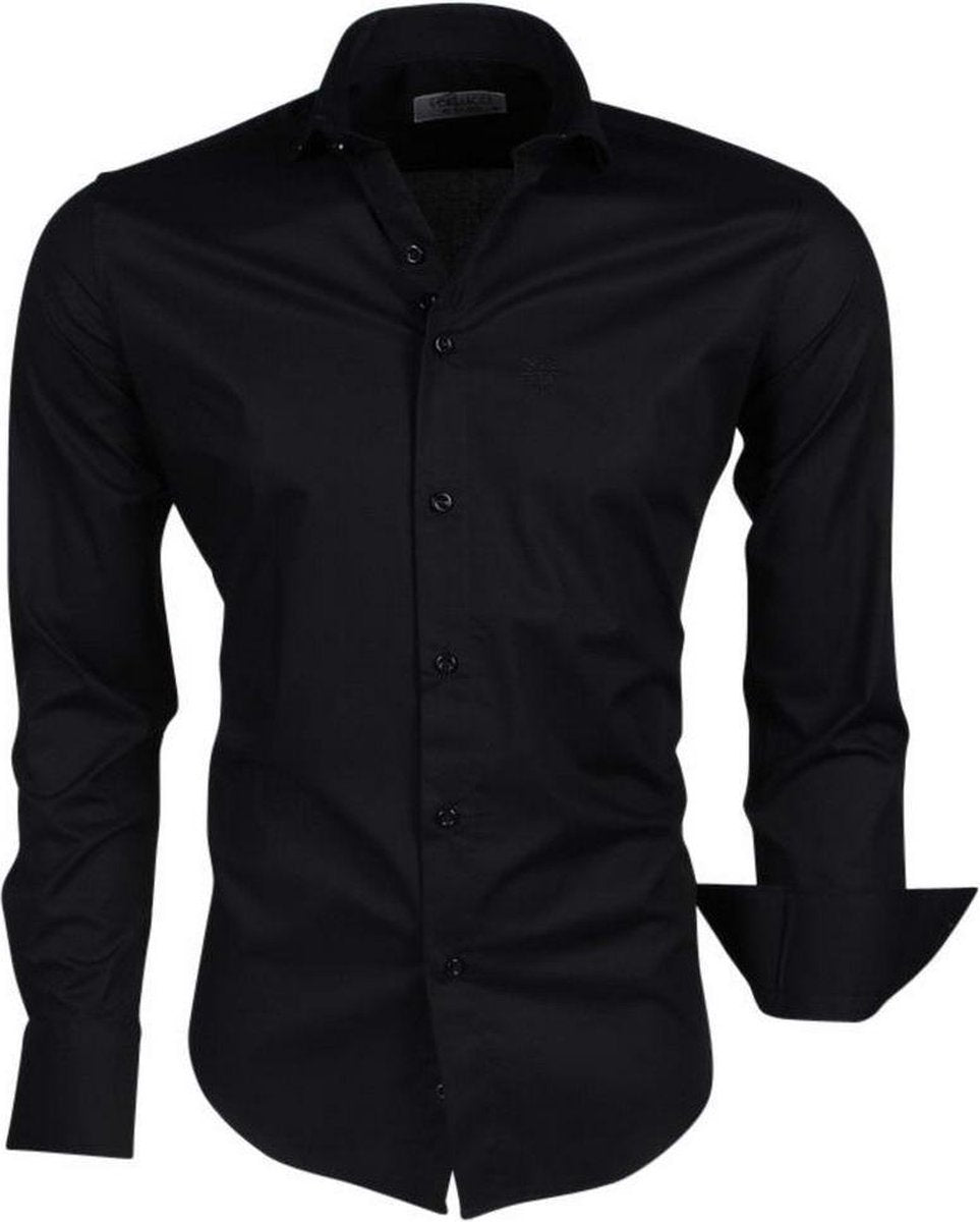 Ferlucci - Heren Overhemd - Slimfit - Stretch  - Napoli - Navy