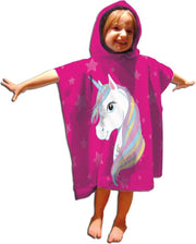 Unicorn Poncho Eenhoorn Junior 55 X 110 Cm Katoen Roze