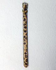 Stoere set  -van halsband en riem van echt leer - met bont