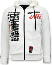 Local Fanatic Exclusieve Trainingsvest Heren - Muhammad Ali Print - Wit - Maten: XXL