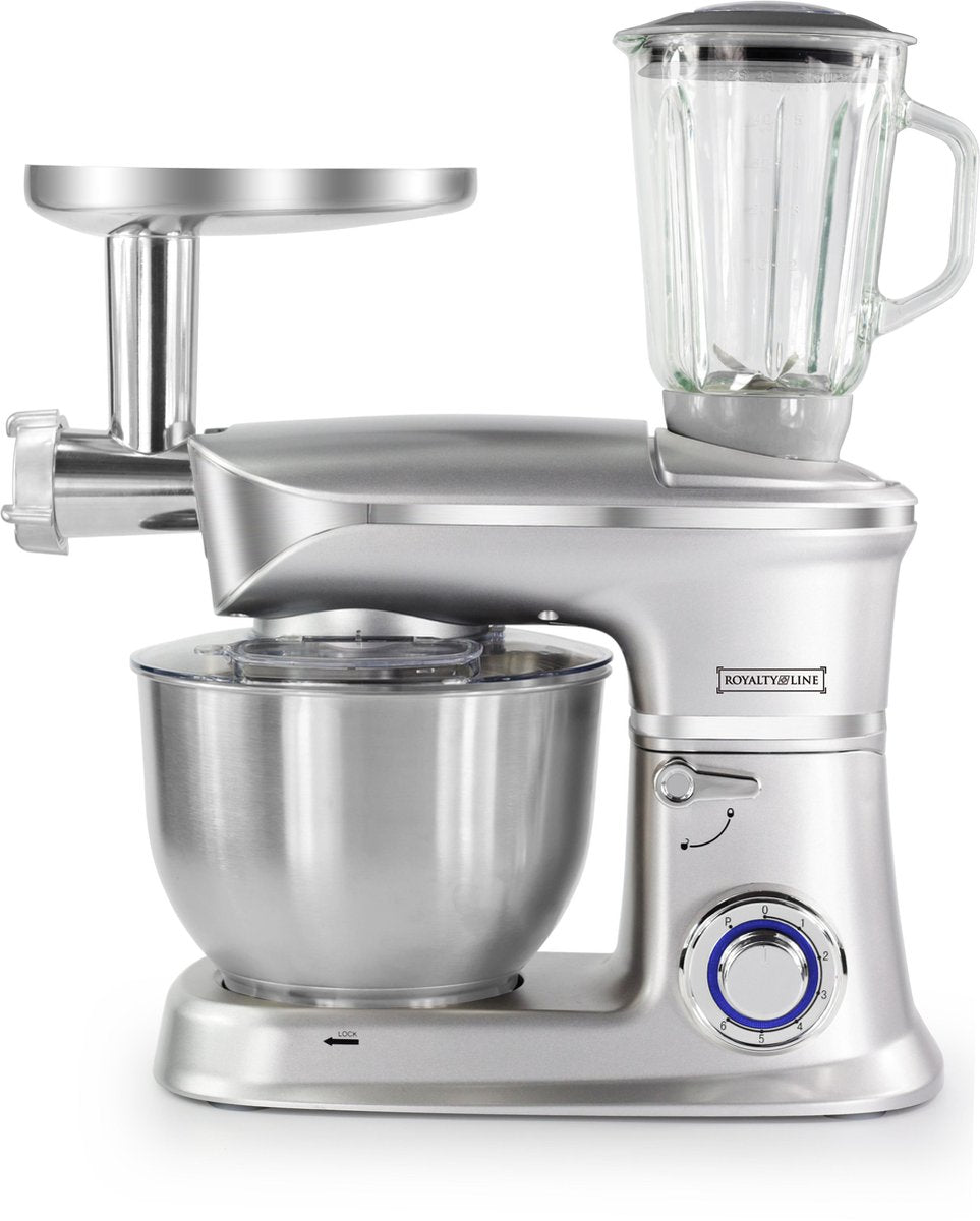 Royalty Line PKM-1900.7BG; 3 in 1 keukenmachine met max. 1900 watt - Zilver