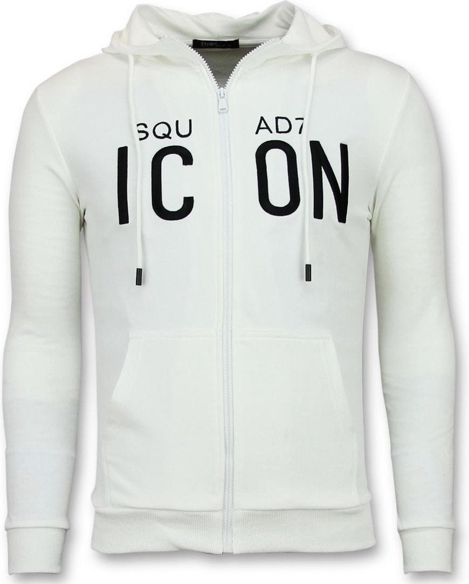 Enos Vest met Capuchon Heren - ICONS Trui Mannen - Wit - Maten: S
