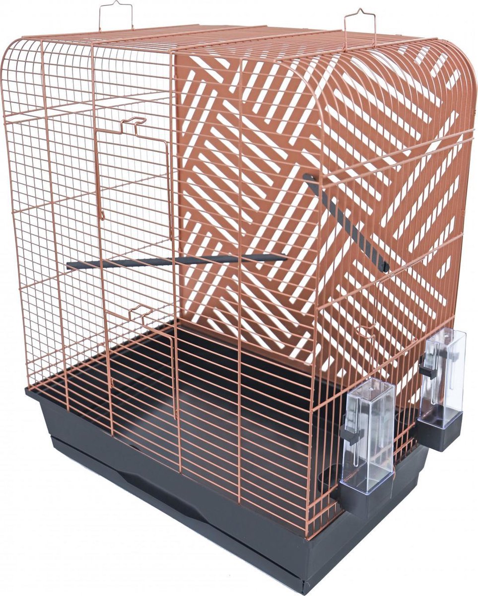 Inter-Zoo vogelkooi Doris industrieel koper/zwart Afm. 58 x 34 x 64