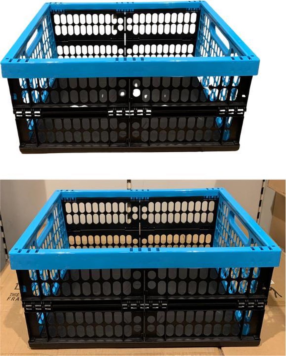 Vouwkrat / Boodschappenkrat 32L blauw/zwart