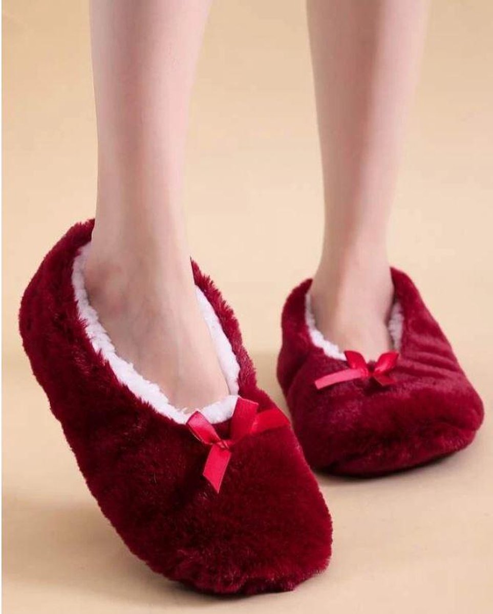 Sorprese cosy – pantoffels dames – rood – maat 39-41 – sloffen dames