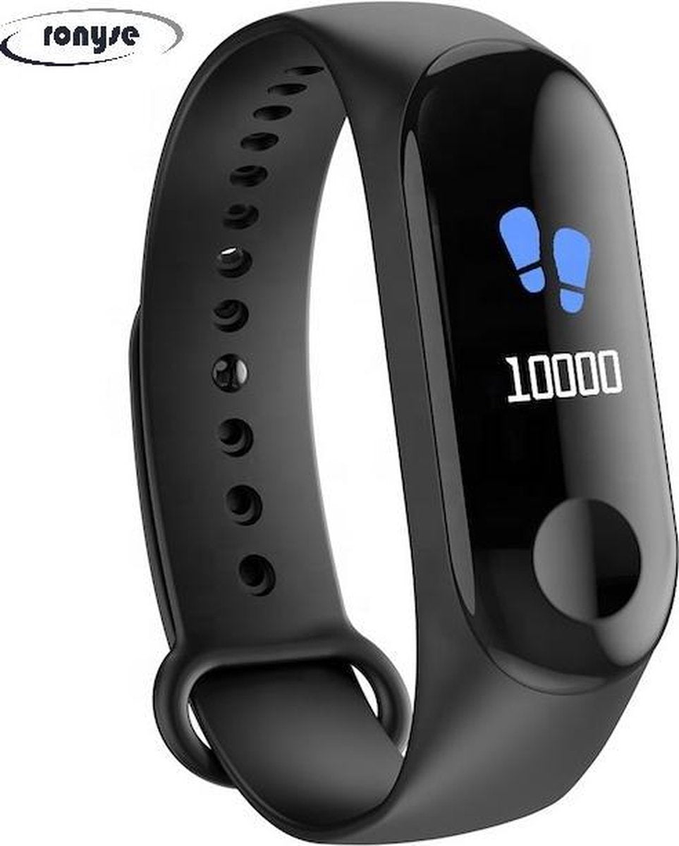 Stappenteller - Calorieënmeter - Hartslagmeter - Sport horloge - Bloeddrukmeter - Afstandmeter - Zwart - Smart Bracelet - IOS & Android - Voor Heren en Dames