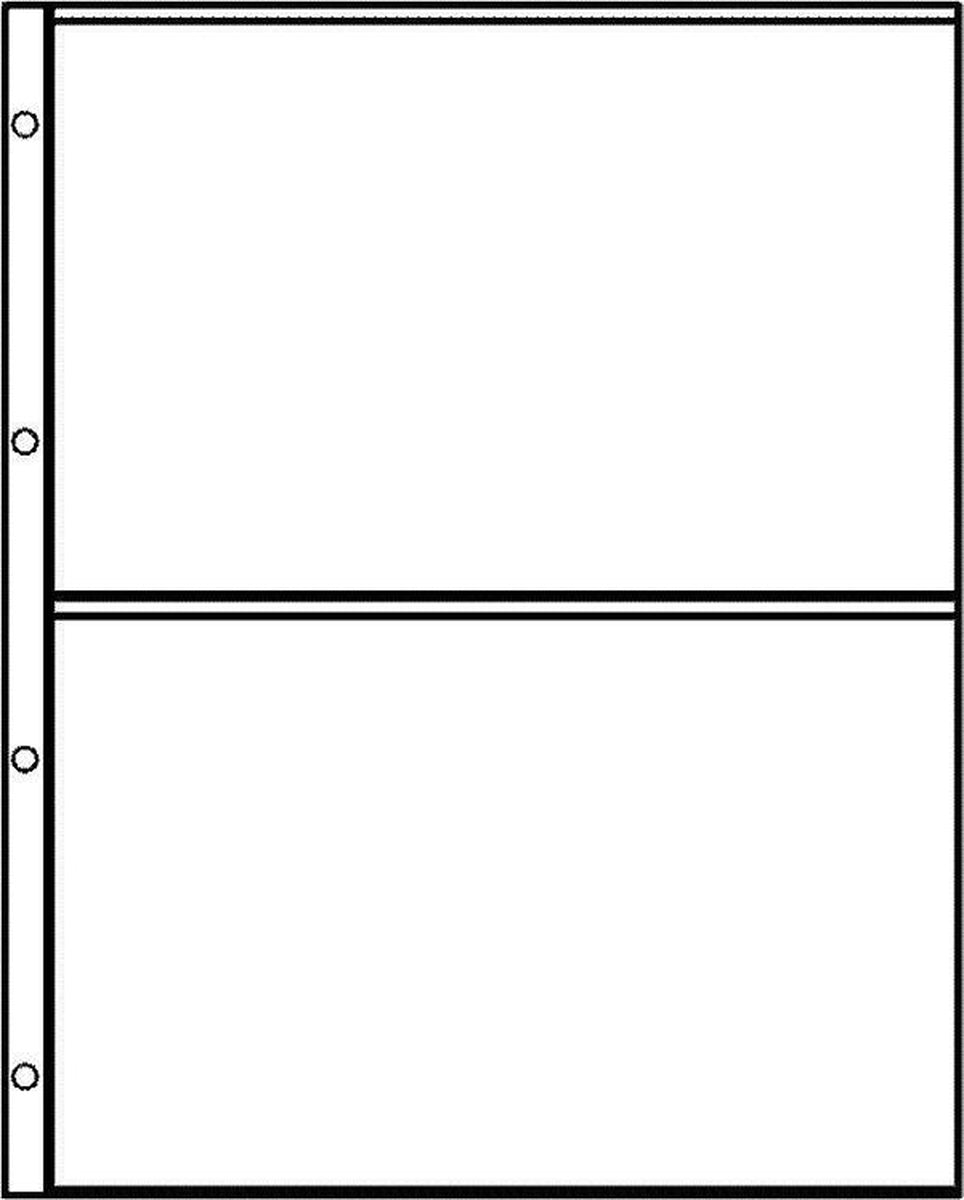 Hartberger Systeemblad S-2 met 2 vakken (226 x 147 mm) 5 stuks insteekhoezen - insteekbladen voor de verzamelaar! - voor kaarten ansichtkaarten postzegelboekjes postzegel postzegelmapjes - flyers - mapjes - boekjes